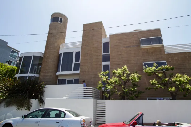 The windows of 28 Mast in Marina Del Rey