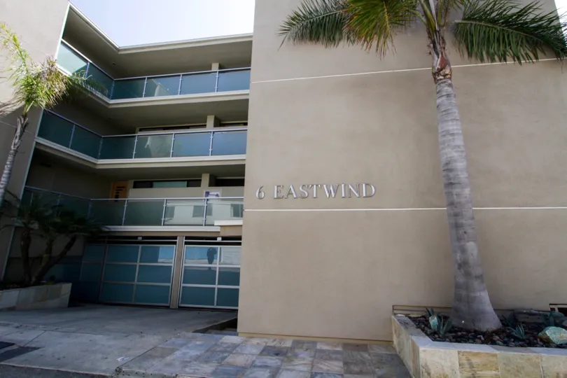 The building sign announcing 6 Eastwind