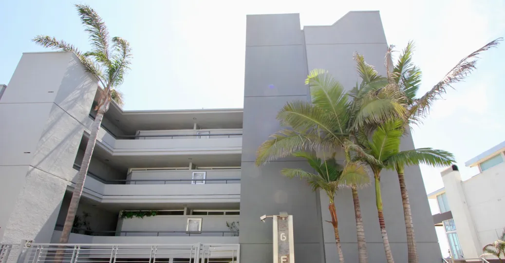 Beautiful day in high rises an palm trees. City of Marina del rey.