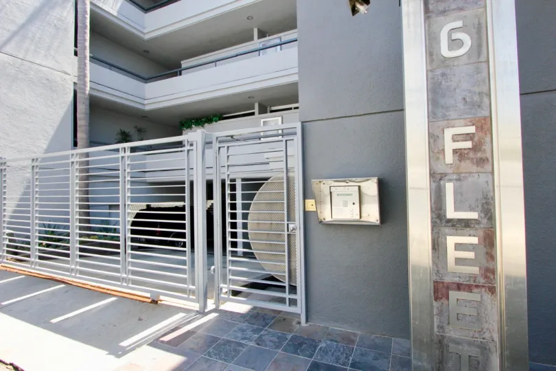 Front gate of 6 Fleet in Marina Del Rey, California