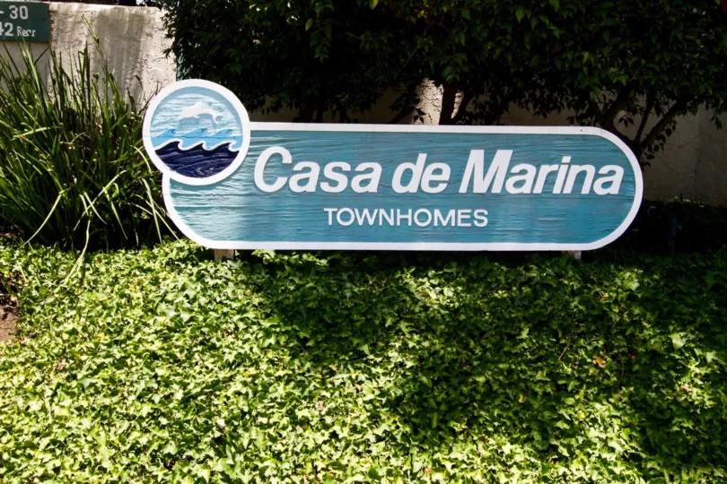 The sign announcing the Casa de Marina in Marina Del Rey