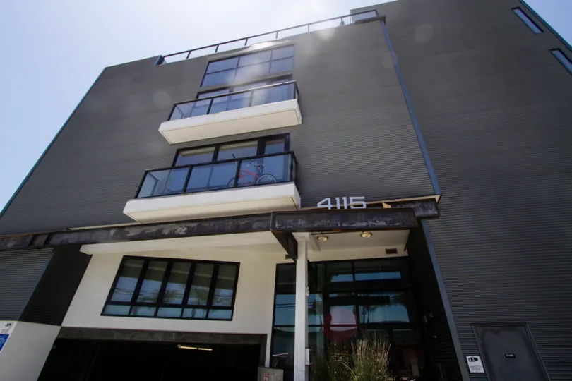 The balconies at the Del Rey Lofts