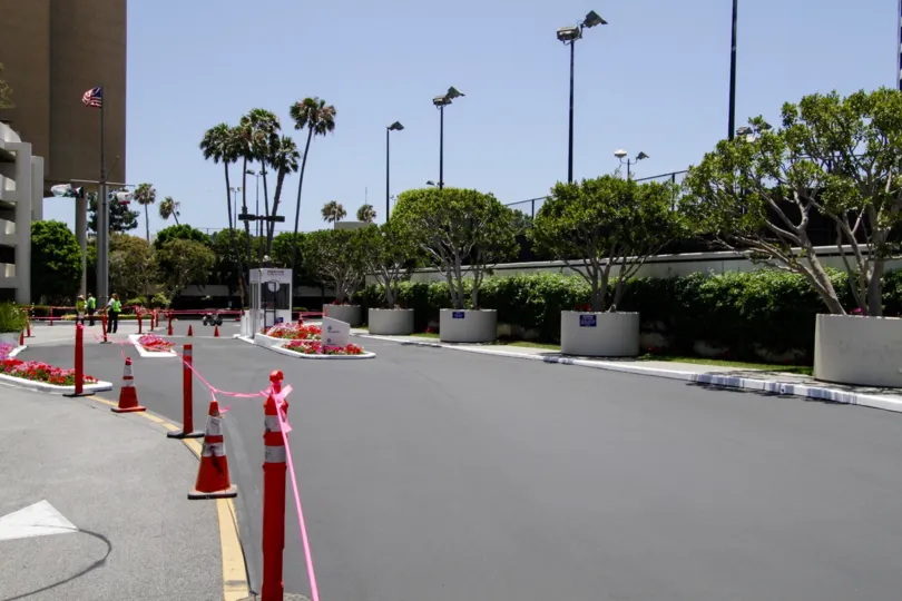 The drive into Marina City Club located in Marina Del Rey