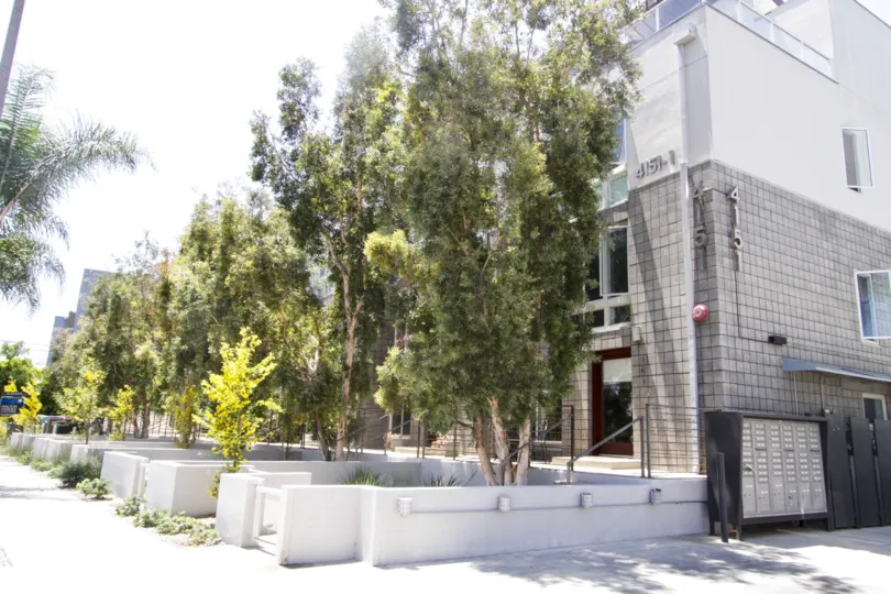 The landscaping around the R1 Living area