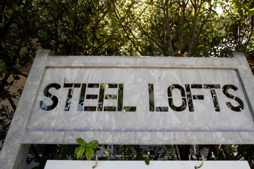 The sign leading into Steel Lofts in Marina Del Rey