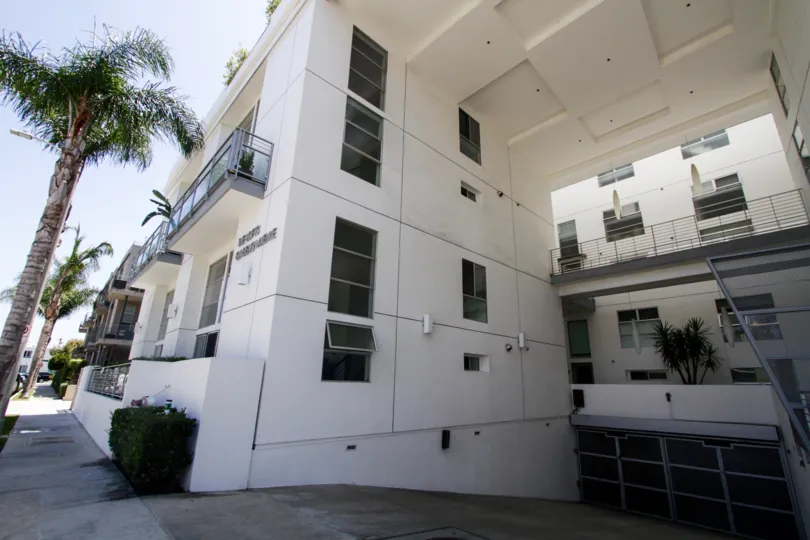 The ramp leading into the parking at Lofts On Beach Avenue