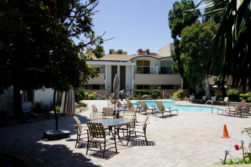 The pool area at the Villa San Tropez in Marina Del Rey