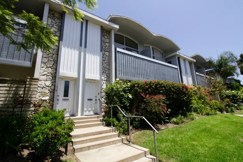 The doors into the Villa Spezia units at Marina Del Rey