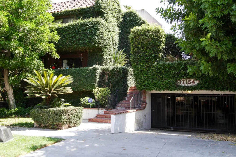 The beautiful landsacping of 11154 Huston St in North Hollywood