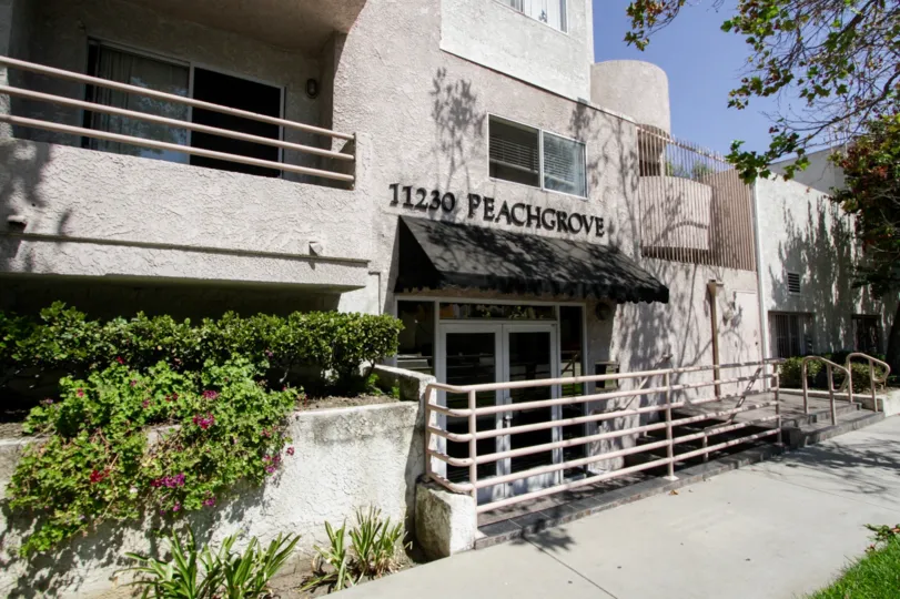 The entrance into 11230 Peach Grove St in North Hollywood