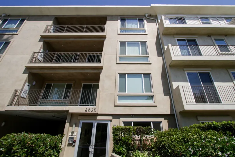 The balconies seen at 4820 Bellflower Ave in North Hollywood