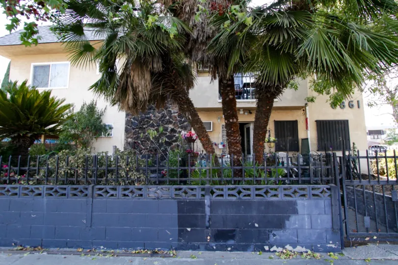 The fence around 6861 Hinds Ave in North Hollywood