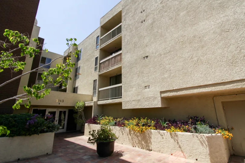 The landscaping around Bakman Towers in North Hollywood
