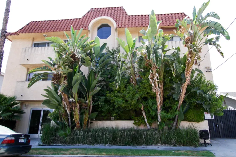 The landscaping seen around the Denny Manor