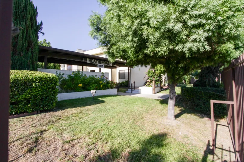 The landscaping seen around Heatherdale in North Hollywood