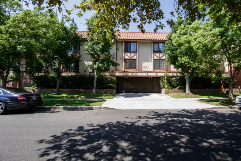 The view of the La Maida Townhomes in North Hollywood