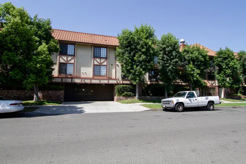 The curb in front of La Maida Townhomes