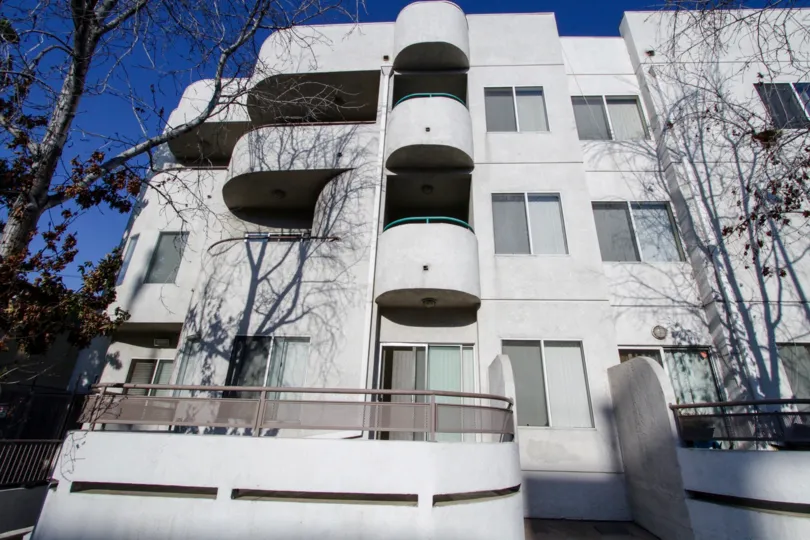 The balconies seen at the Laurel Luxury Condominiums in North Hollywood