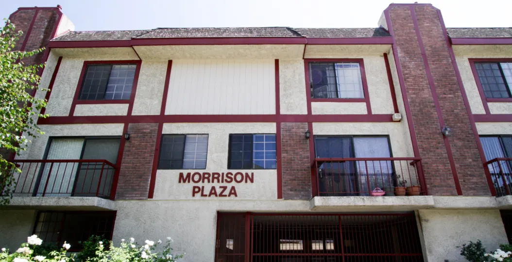 The lettering for Morrison Plaza