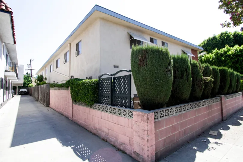 The brick wall around Morrision Terrace in North Hollywood