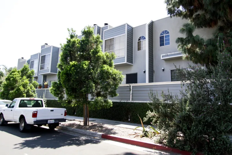 The view of the Peach Grove building from the street