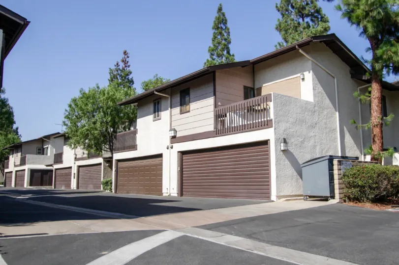 The garages at the Pepperwood Village for residents use