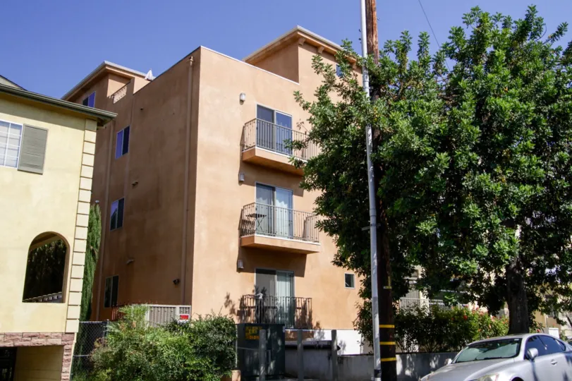 The balconies at the Satsuma Artist Condominiums in North Hollywood