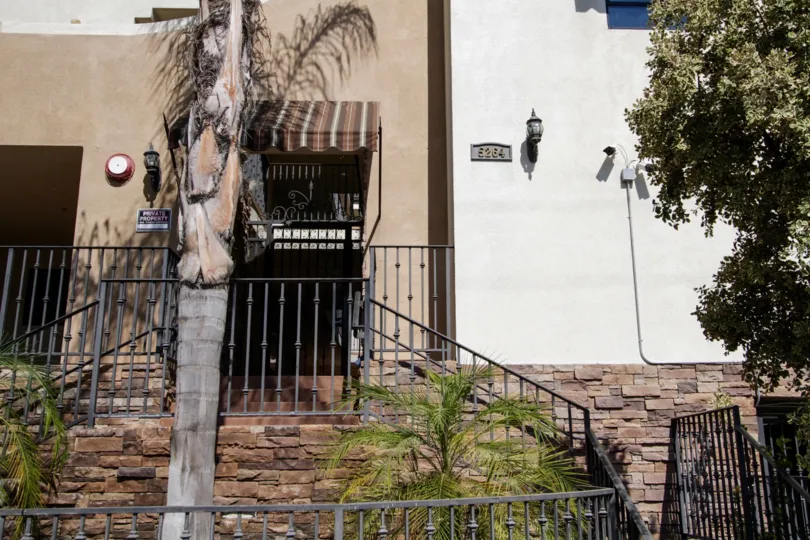 The entrance into Satsuma Townhomes