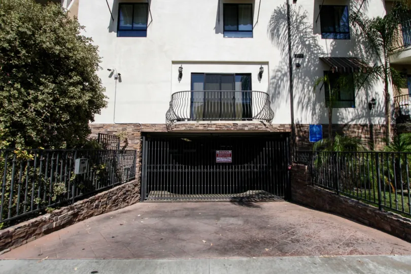 The parking for Satsuma Townhomes in North Hollywood