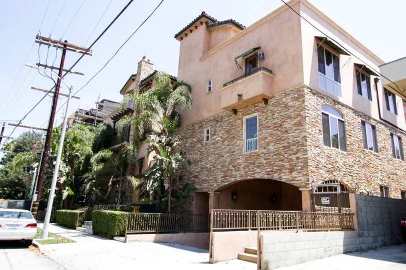 The balcony at Toluca Lake Villas in North Hollywood