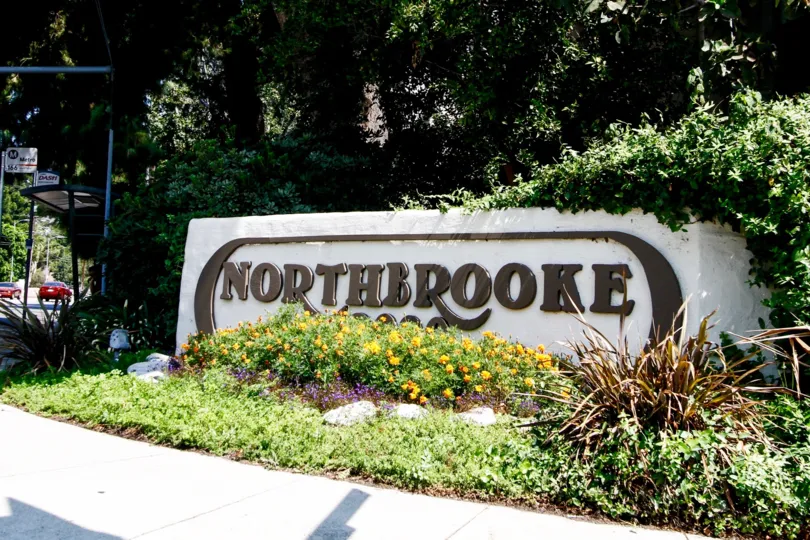 The sign welcoming you into Northbrooke