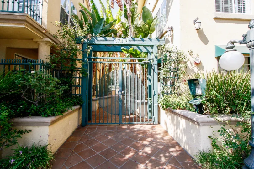 The gate into Northridge Village in Northridge CA