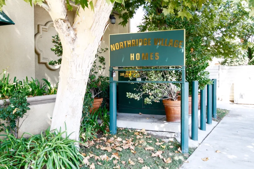 The sign welcoming you to Northridge Village