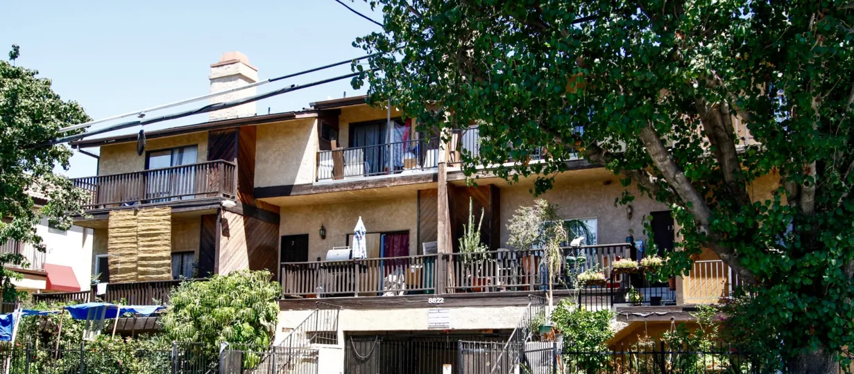 The balconies seen at 8822 Willis Ave in Panorama City California