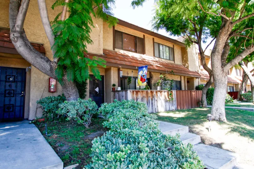 The landscaping around Plummer Gardens in Panorama City California