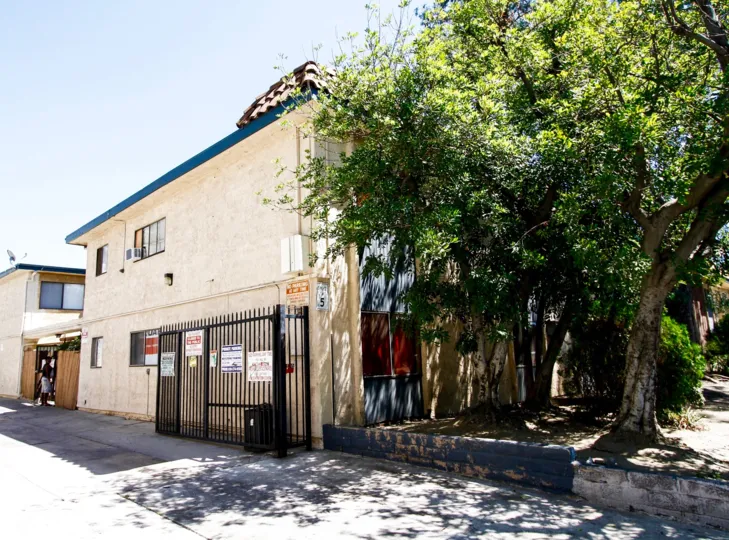 The gate into the Willis Gardens property in Panorama City California