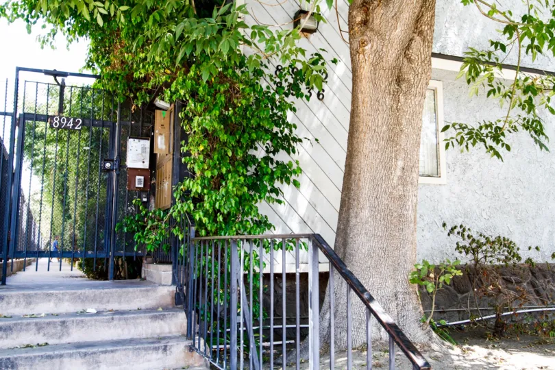 The stairs up to Willis Townhomes