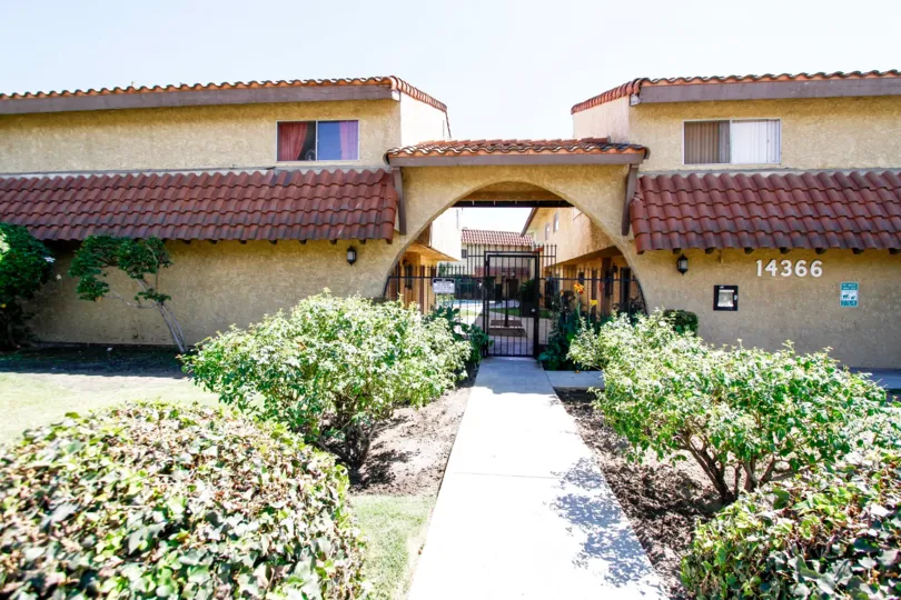 The landscaping at the Woodman Gardens in Panorama City California
