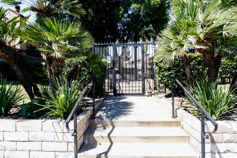 The stairs up to Woodman Townhomes