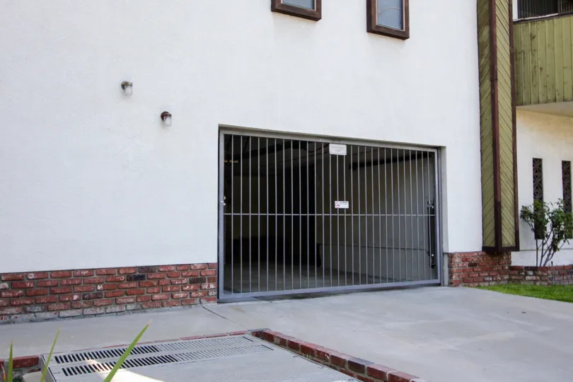 The parking entrance for residents at 1080 Cordova St