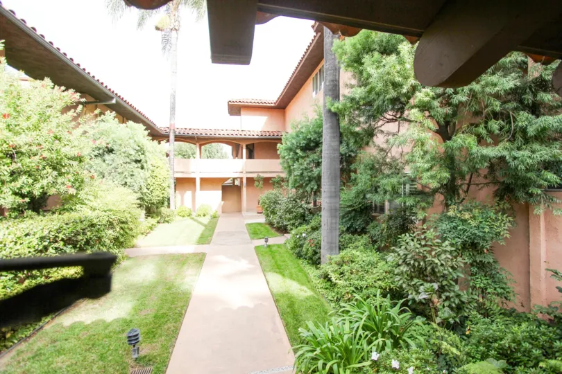 The walkway through 1200 S Orange Grove Blvd in Pasadena, California