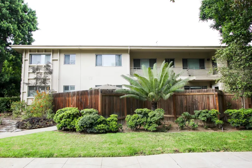 The privacy fence in front of 1250 S Orange Grove Blvd