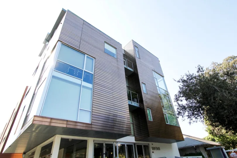 The balconies seen at 141 S Hudson Ave in Pasadena, California