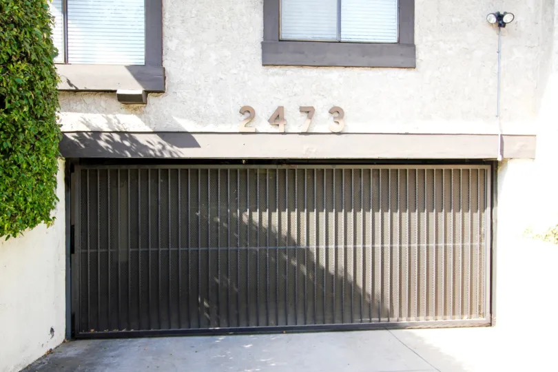 The garage for residents at 2473 Oswego St