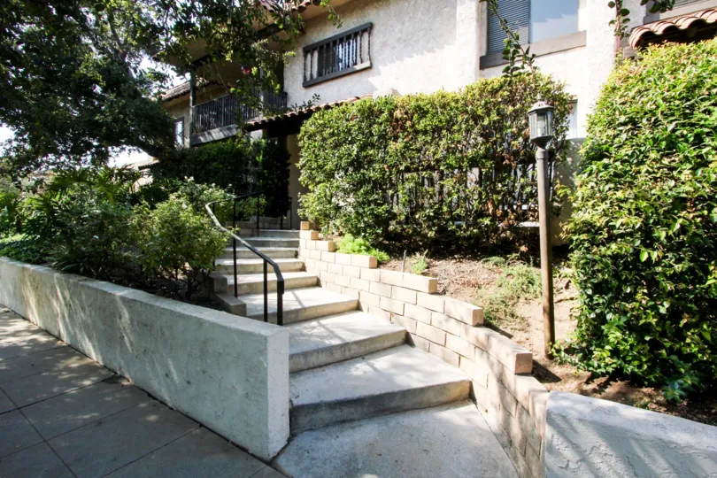 The stairs leading up to 2473 Oswego St
