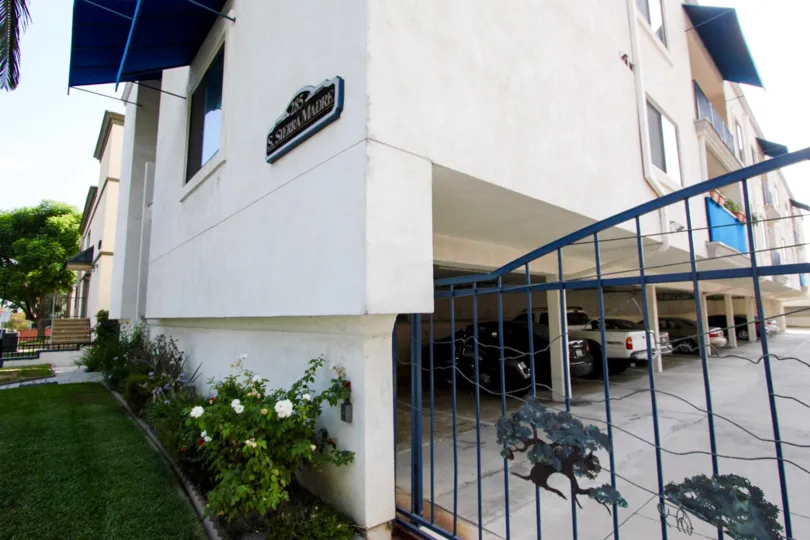 The parking area for residents at 285 S Sierra Madre Blvd