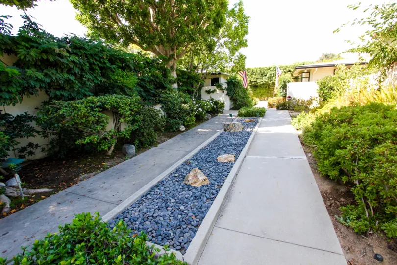 The sidewalk through 481 S Orange Grove Blvd