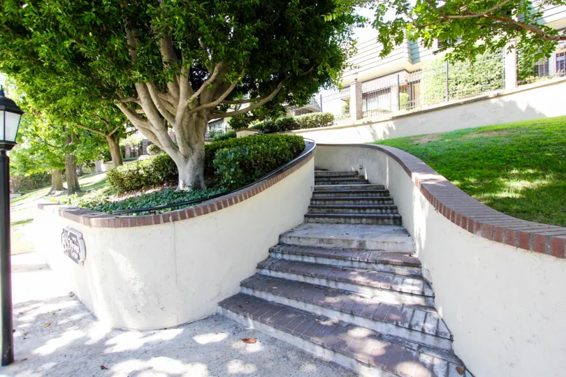 The stairs leading up to 885 S Orange Grove Blvd in Pasadena, California