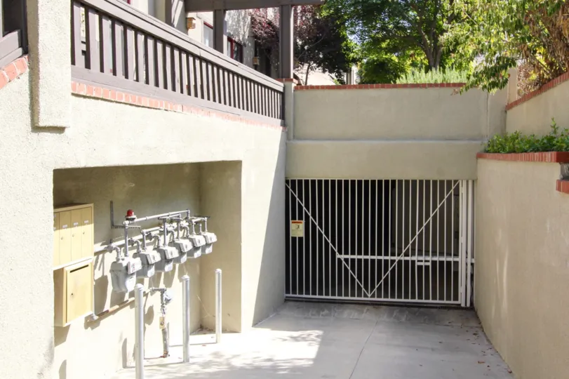 The parking garage for Alpine Western Villa