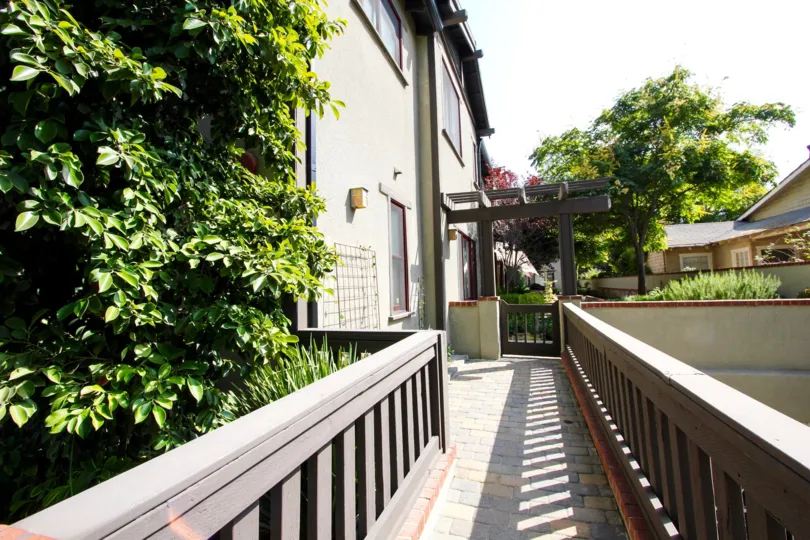 The sidewalk around Alpine Western Villa in Pasadena, California